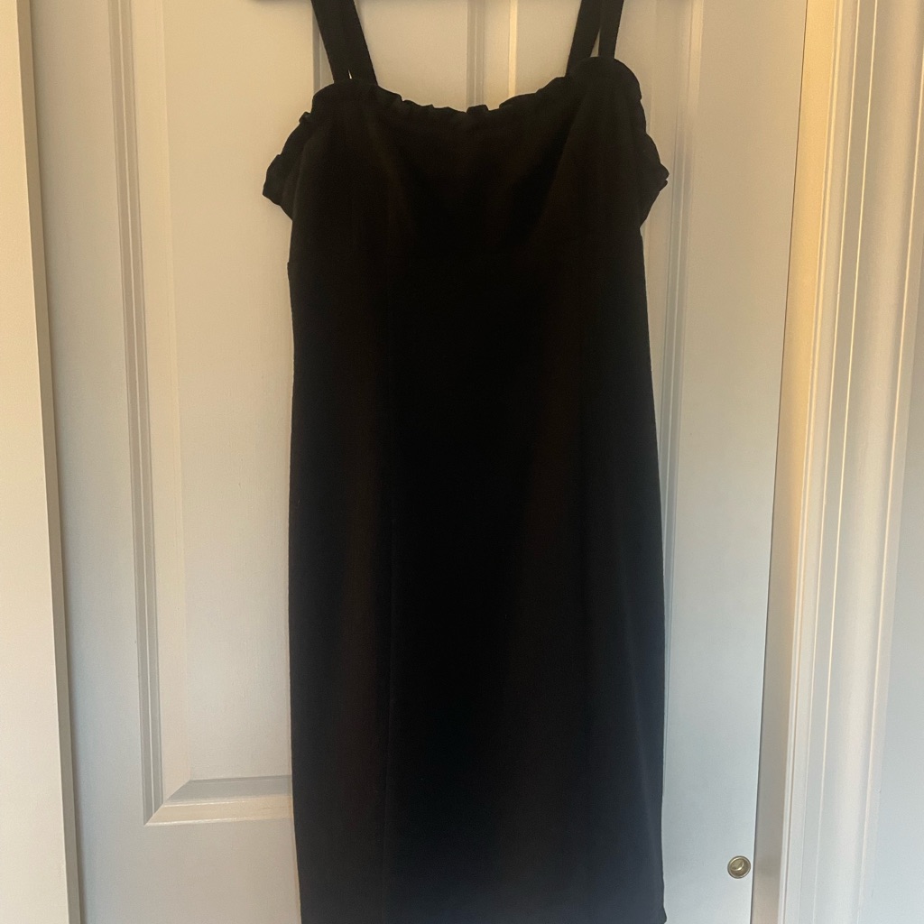 Vintage Nanette Lenore Lbd Cocktail Strapless Dress With Ruffle Top And Hem
